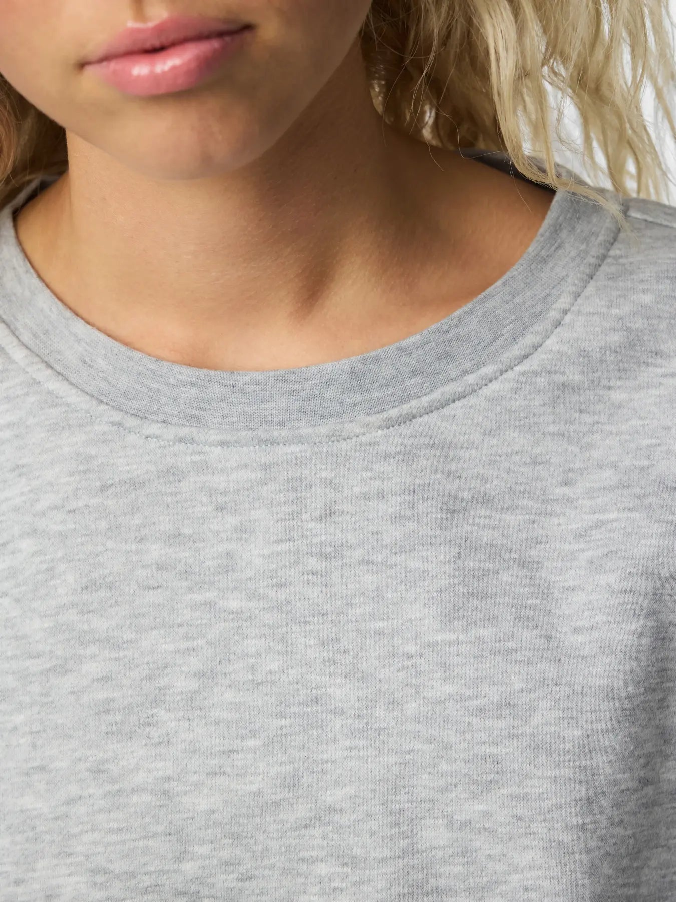 CHILLI LS LOOSE FIT SWEAT TOP - Light Grey Melange