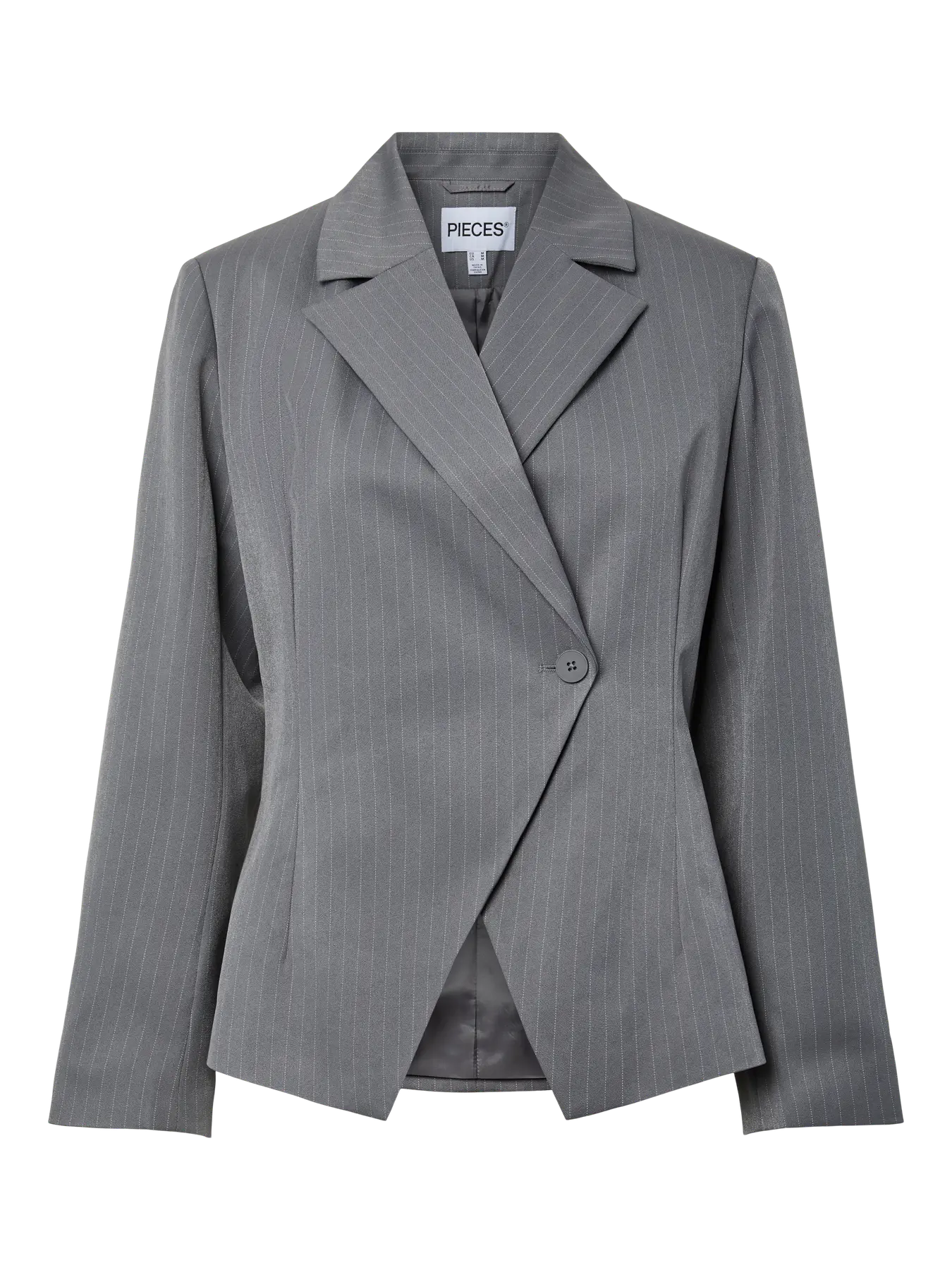 FALKA LS FITTET PINSTRIPED BLAZER - Grey Pinstripe