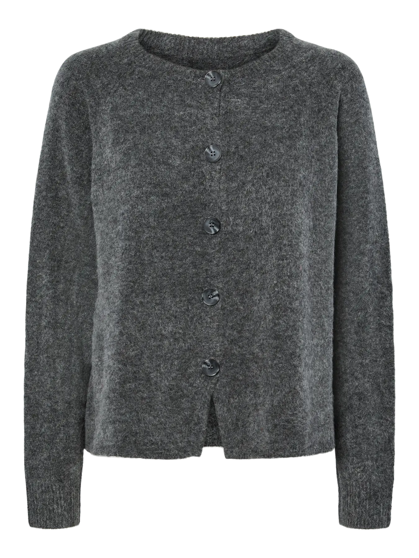 JIKO LS KNIT CARDIGAN - Medium Grey Melange