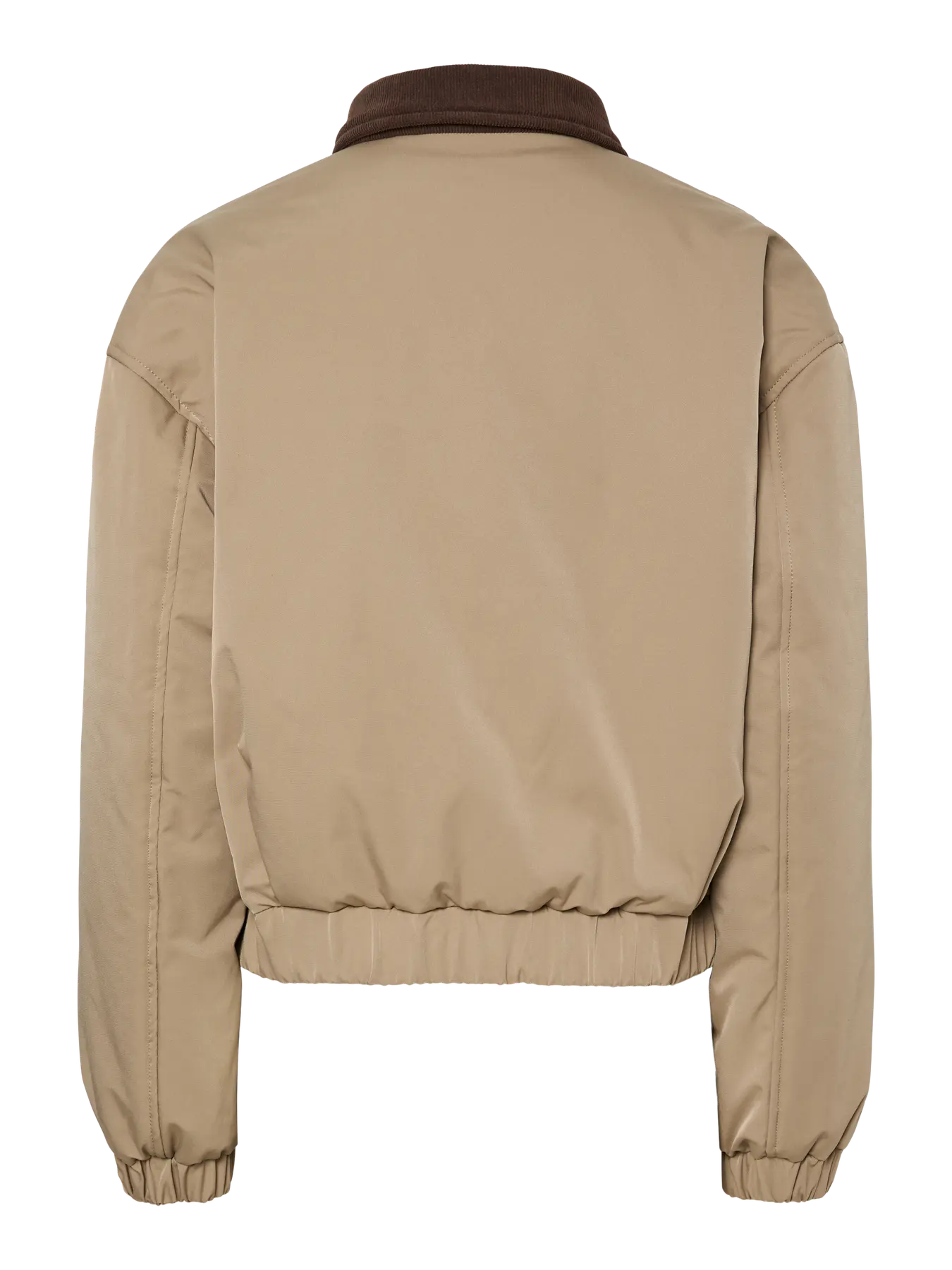 JORMA SHORT PADDED BOMBER JACKET - Greige_Hot fudge