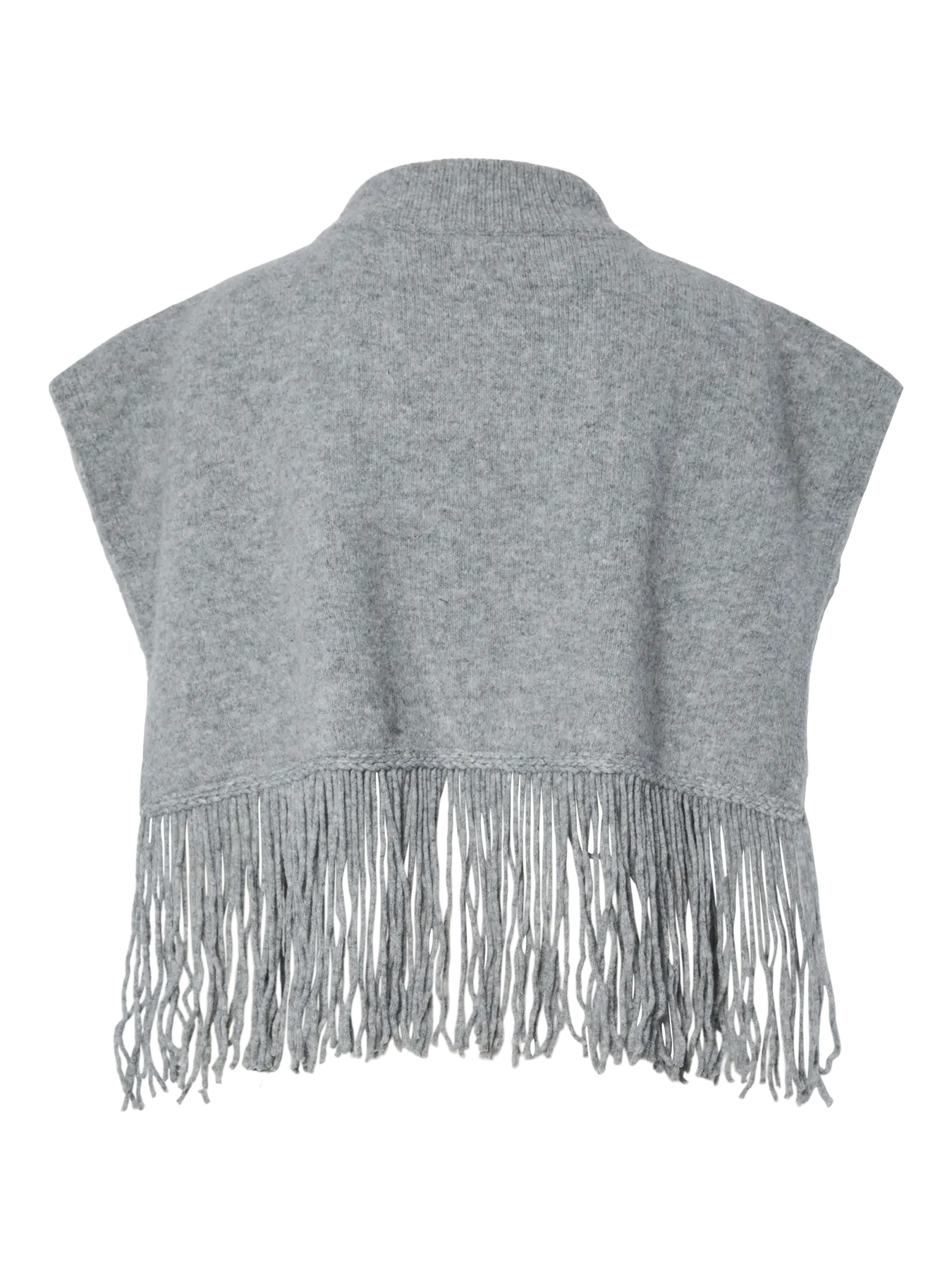 JULLE PONCHO - Light Grey Melange