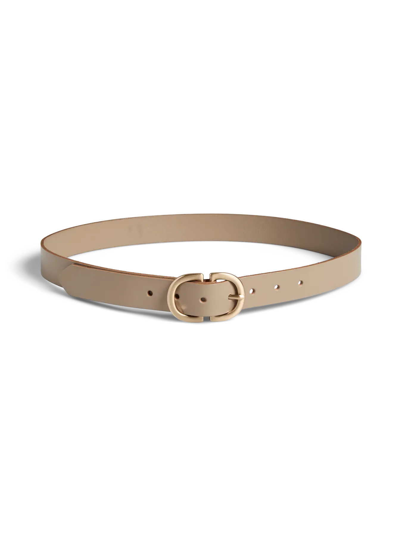 JUVA LEATHER JEANS BELT - Silver Mink GOLD BUCKLE