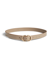JUVA LEATHER JEANS BELT - Silver Mink GOLD BUCKLE