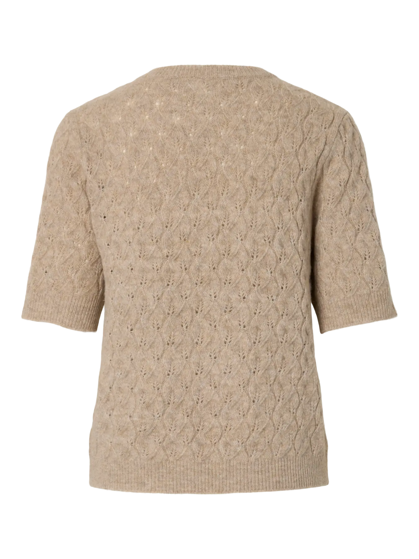 LELOU SS O-NECK KNIT - Taupe Gray MELANGE