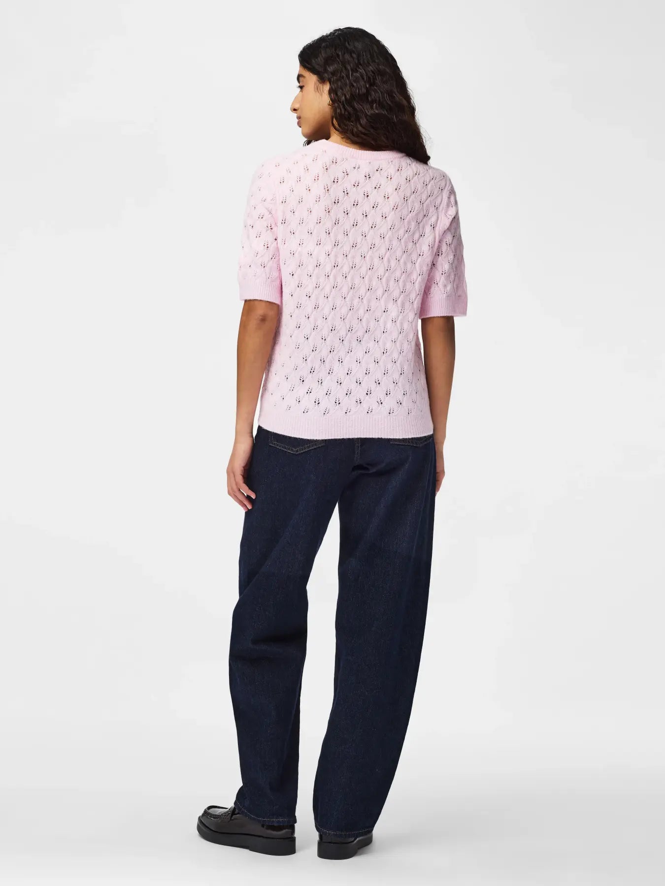 LELOU SS O-NECK KNIT - Roseate Spoonbill MELANGE