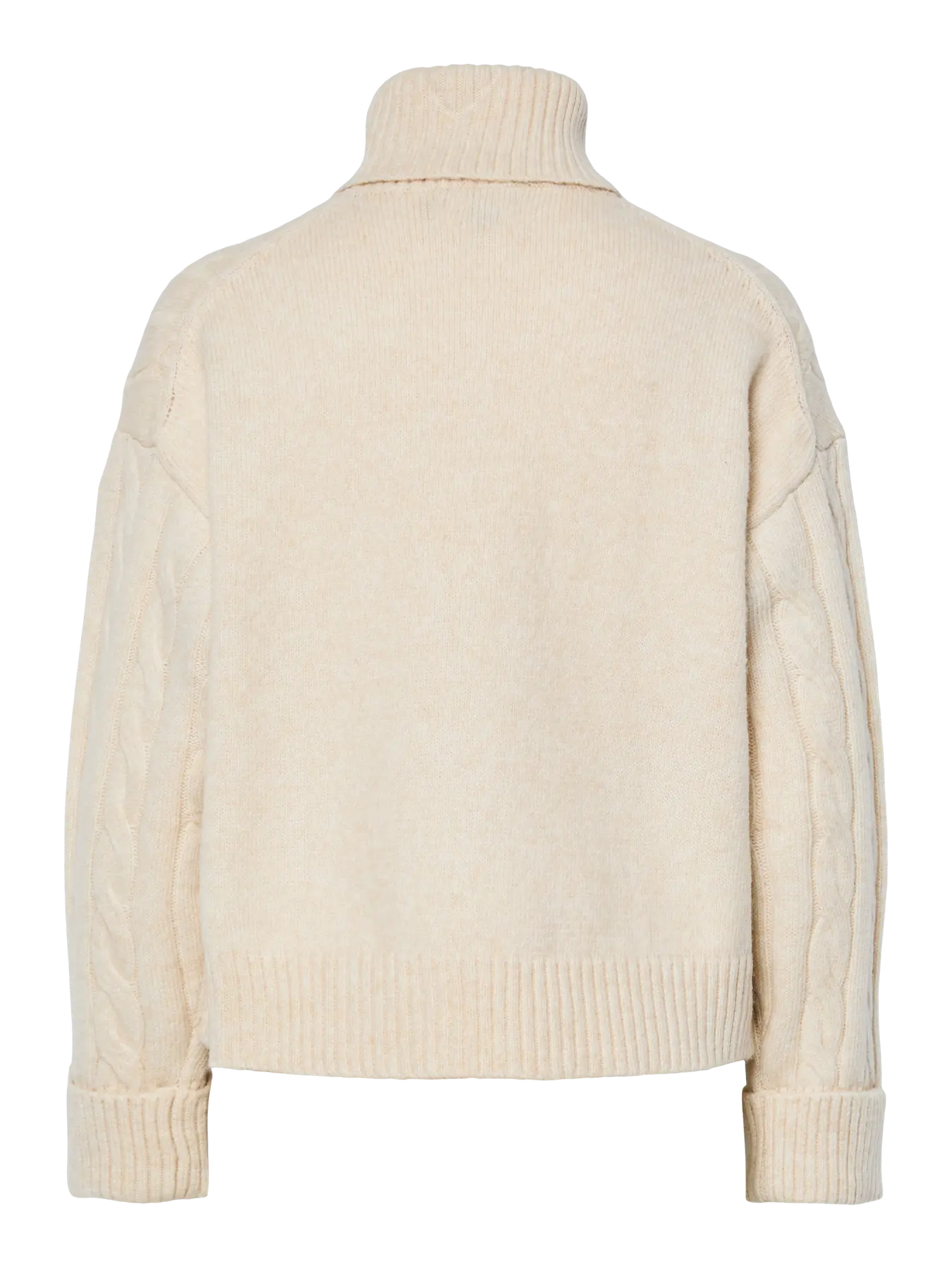 MAY HIGH ROLL NECK KNIT - Birch melange birch