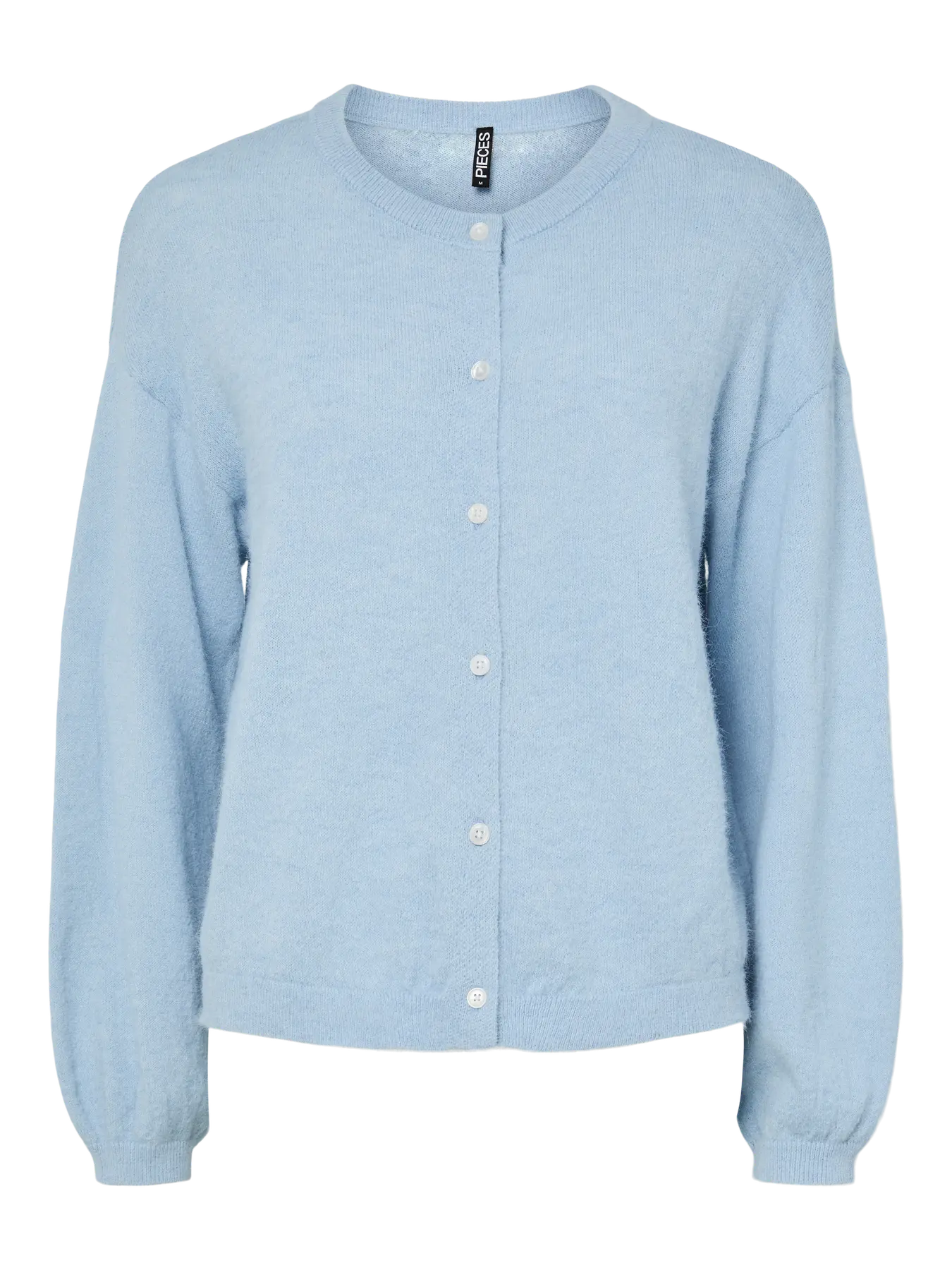 NAOMI LS O-NECK KNIT CARDIGAN - Cashmere Blue MELANGE