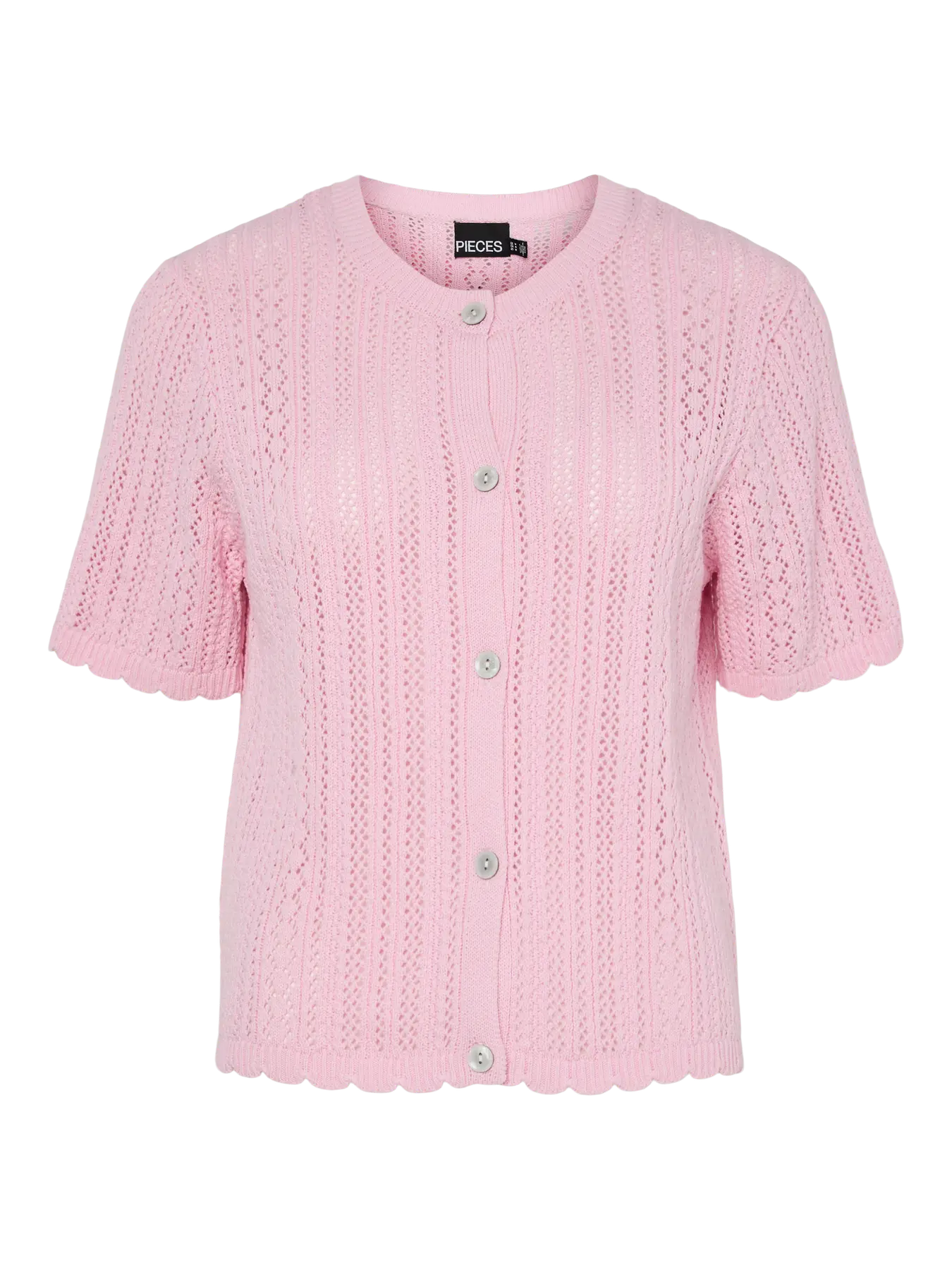 NUKA SS O-neck Knit Cardigan - Roseate Spoonbill