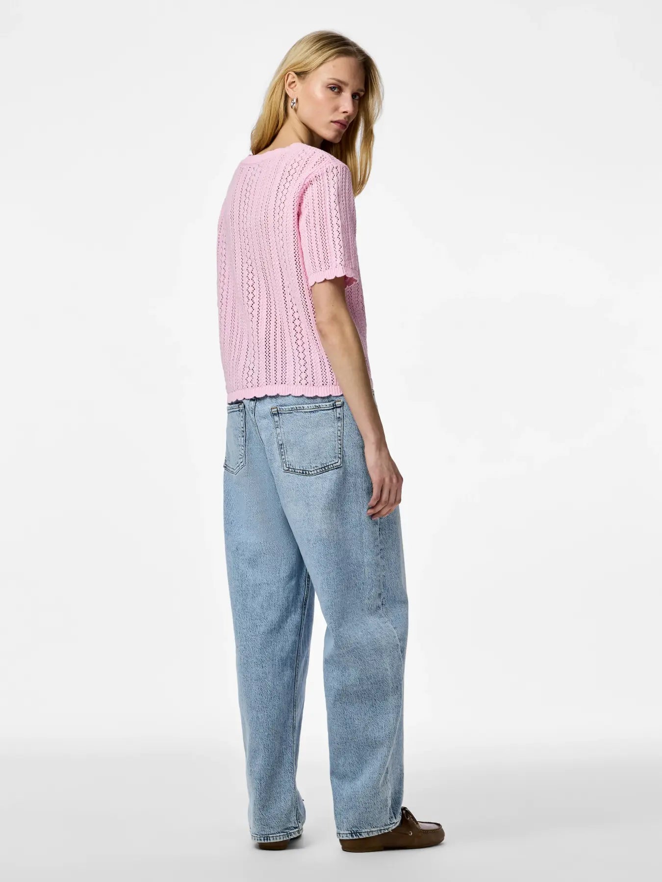 NUKA SS O-neck Knit Cardigan - Roseate Spoonbill