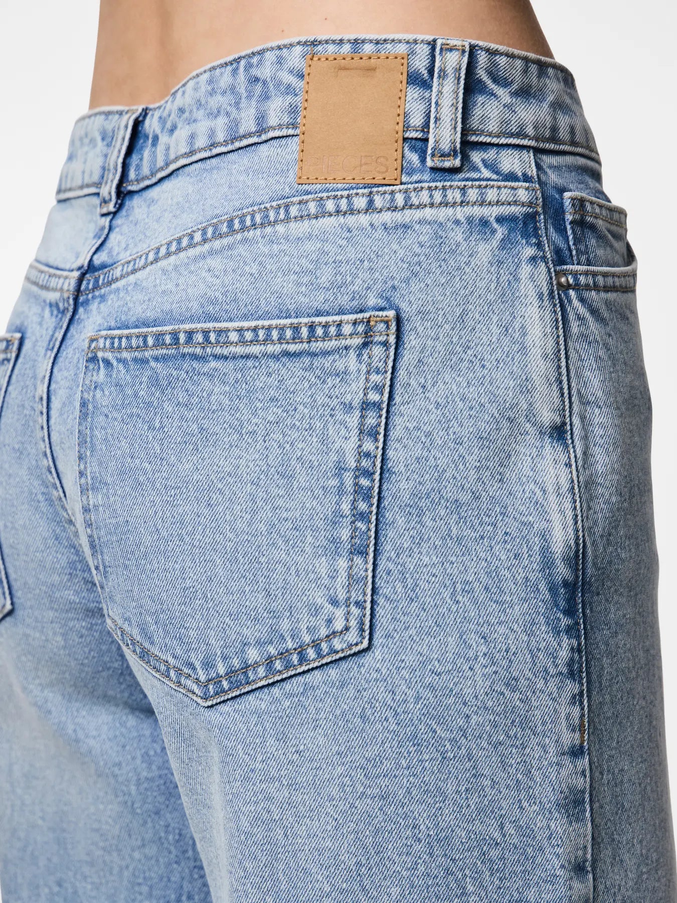 Selma low waist wide jeans - Light Blue Denim