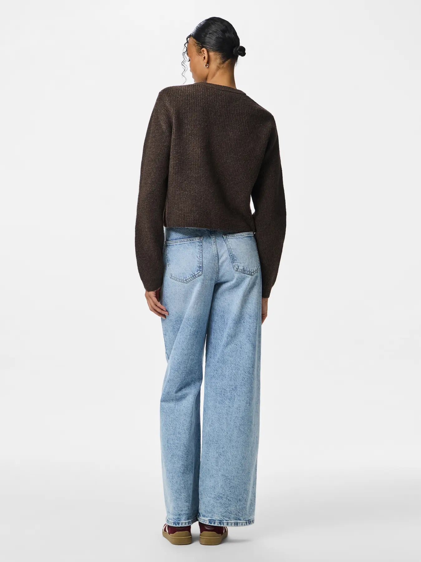 SILLY LS O-NECK KNIT CARDIGAN - Hot Fudge MELANGE