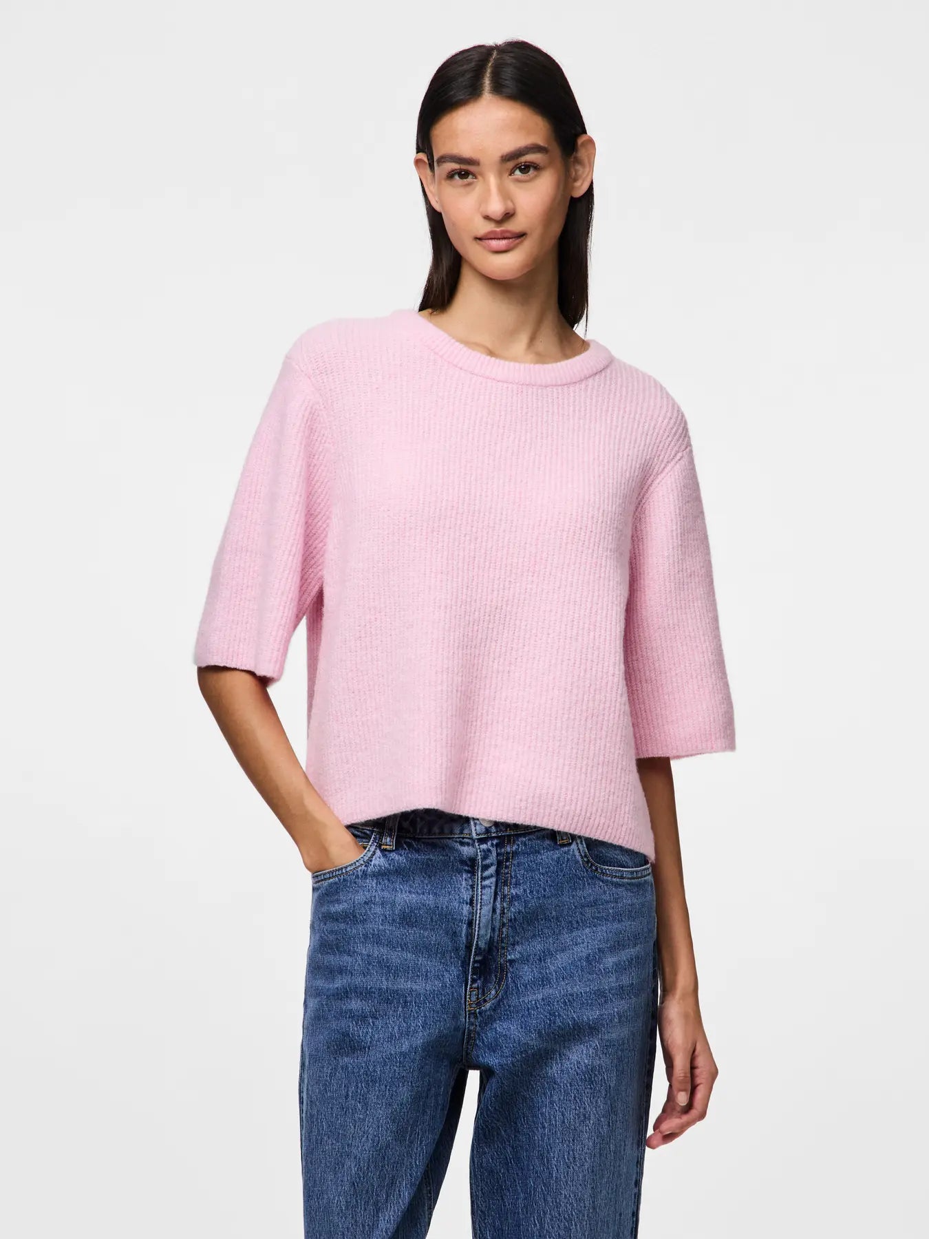 SILLY SS O-NECK KNIT - Roseate Spoonbill MELANGE