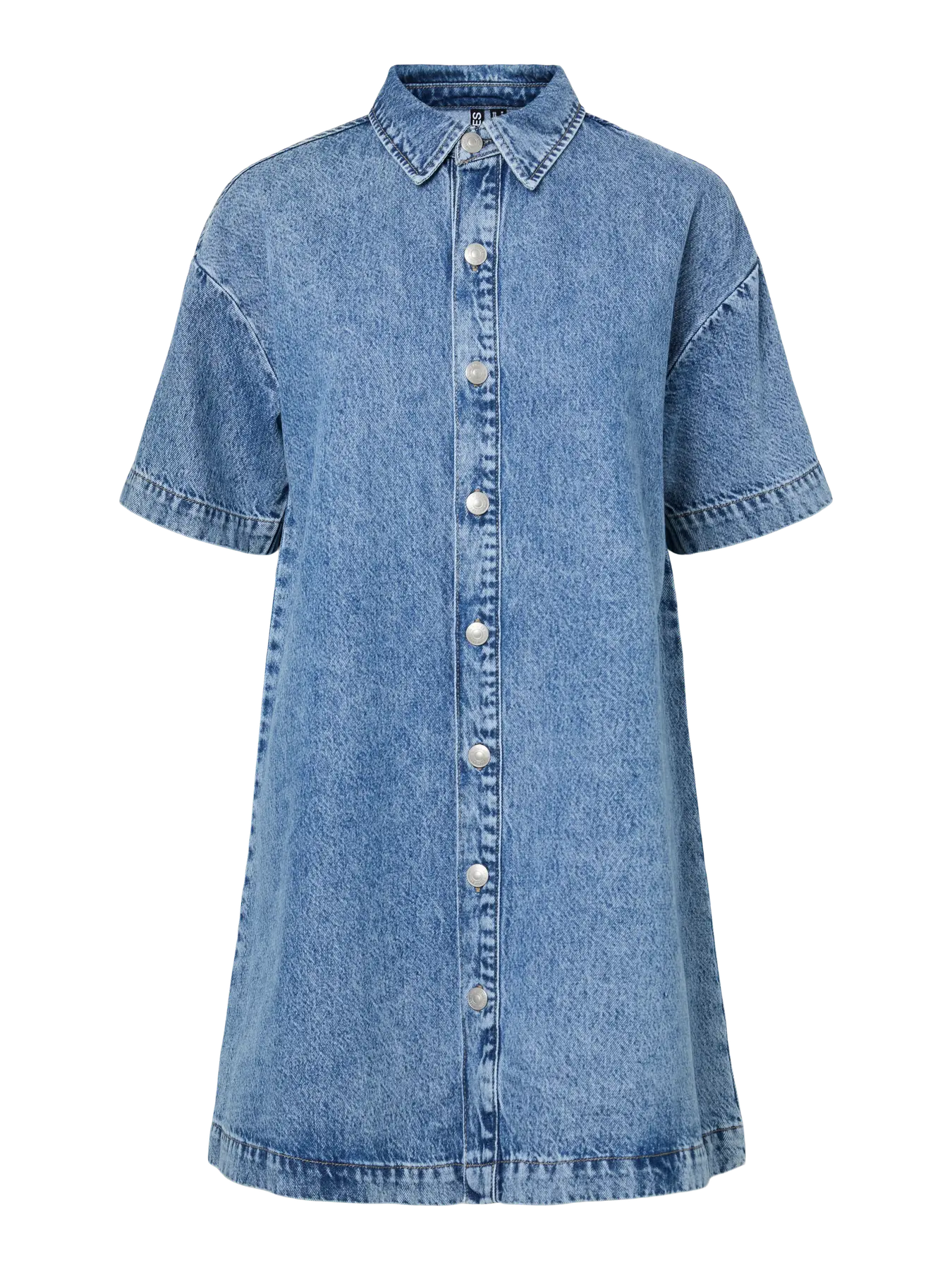 SKY SS A-SHAPE DENIM DRESS - Medium Blue Denim