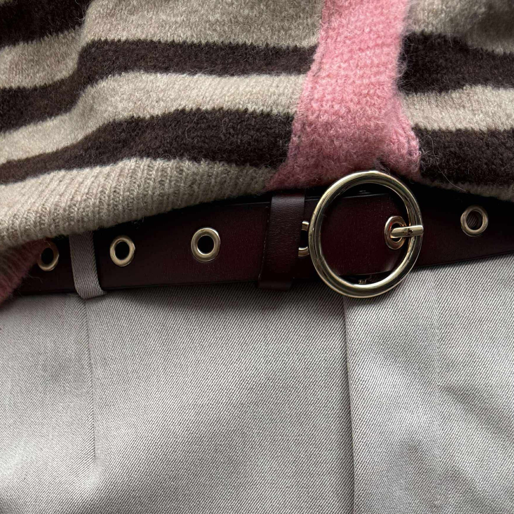 Laise Læder Belt - Marron/Guld