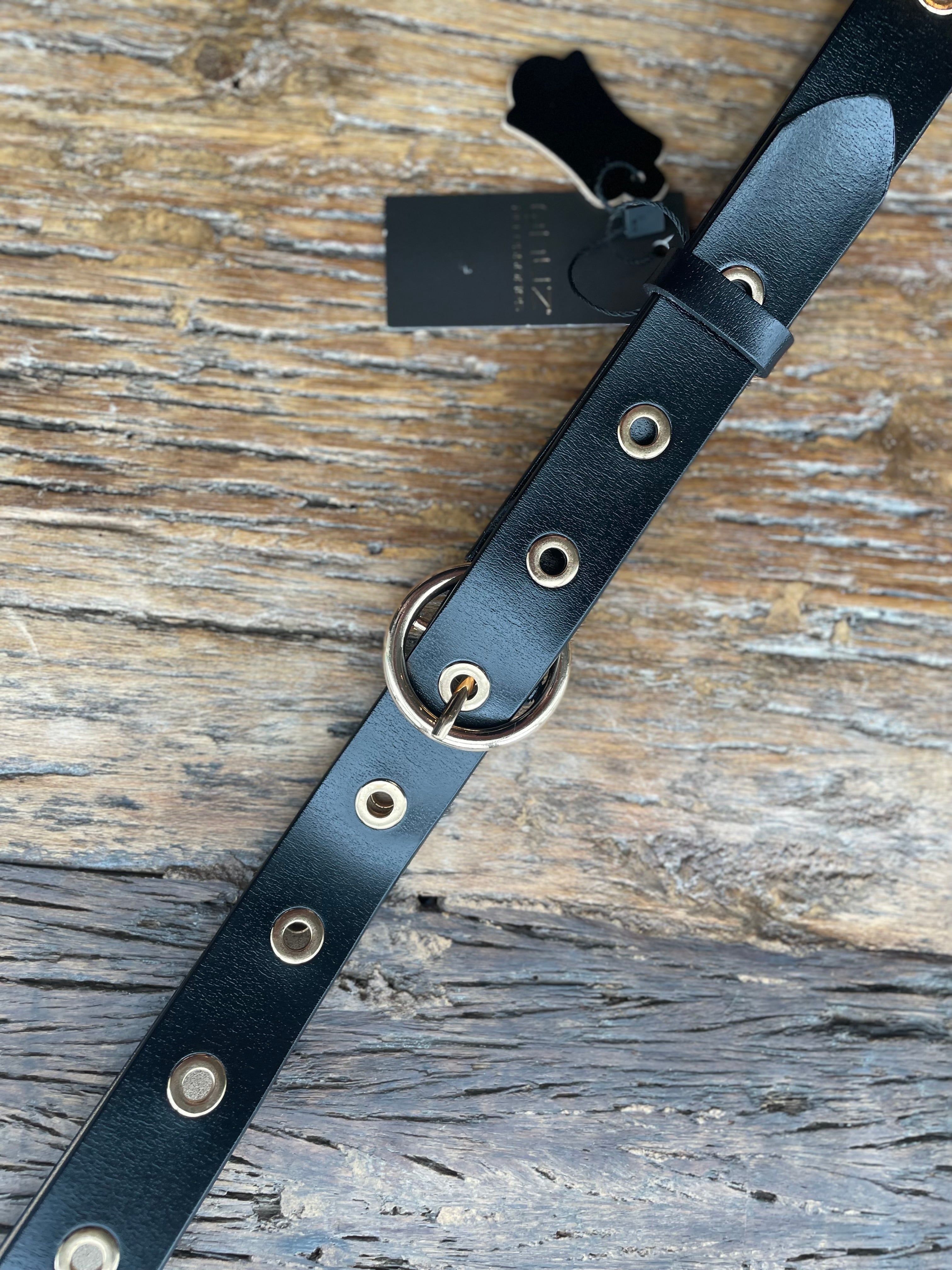Laise Læder Belt - Black/Gold