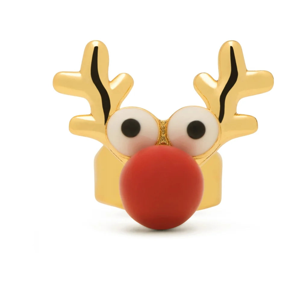 Rudolph ørering 1 stk - Gold plated