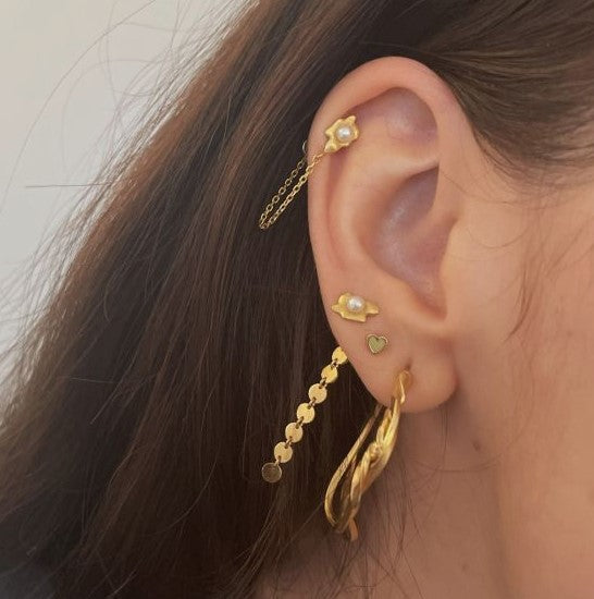 Petit coins behind earring