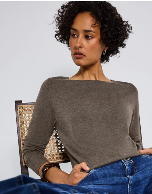 Basic Rounded Sweater - Nomad Brown