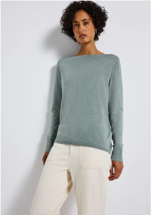 Basic Rounded Sweater - Nile Blue