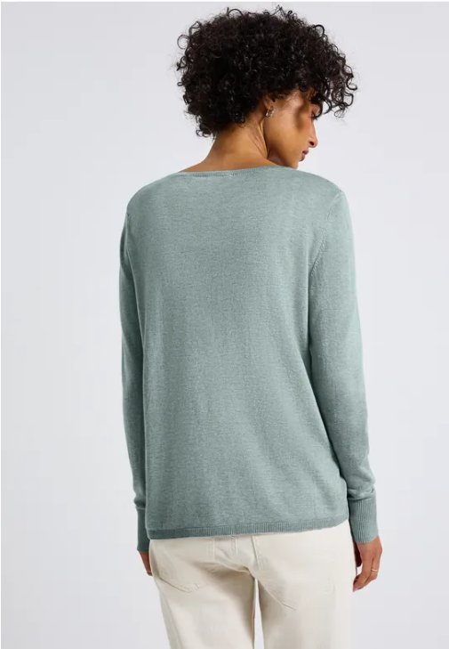 Basic Rounded Sweater - Nile Blue