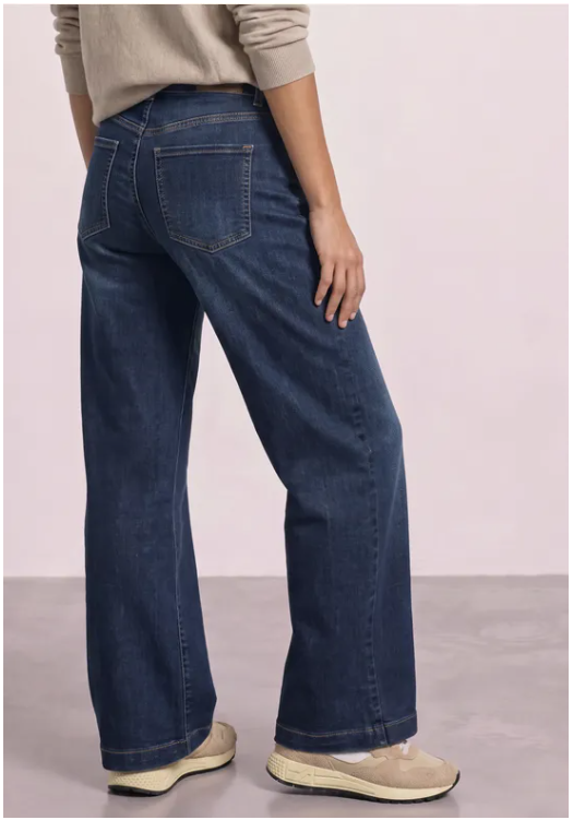Emee HW Wide Leg Jeans - Dark Blue