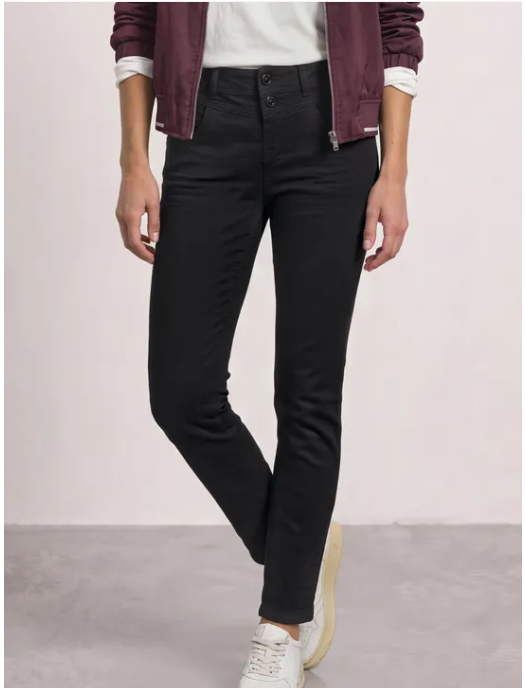 Jane Mid Waist Slim Jeans - Black