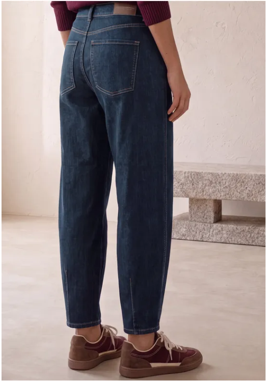 Karlie Barrel High Waist - Dark Blue Washed