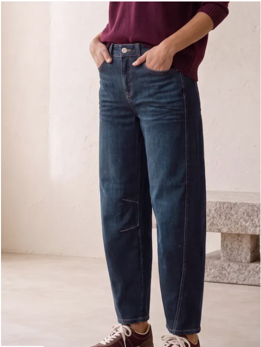 Karlie Barrel High Waist - Dark Blue Washed