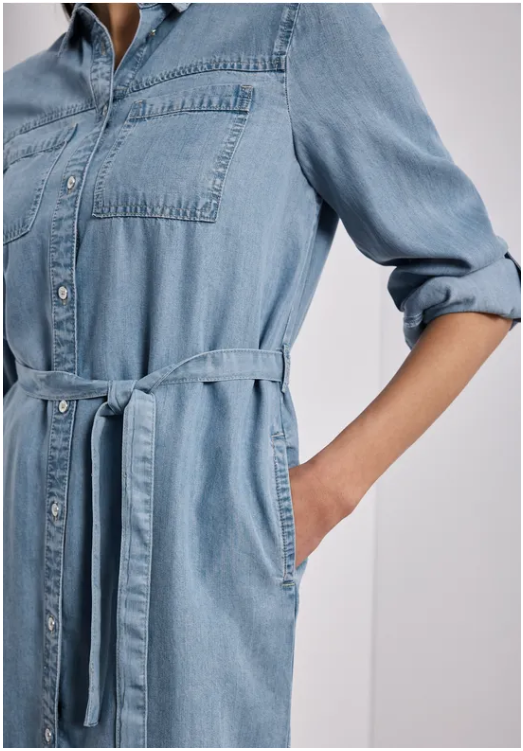 Shirt Dress - Light Blue Soft Wash