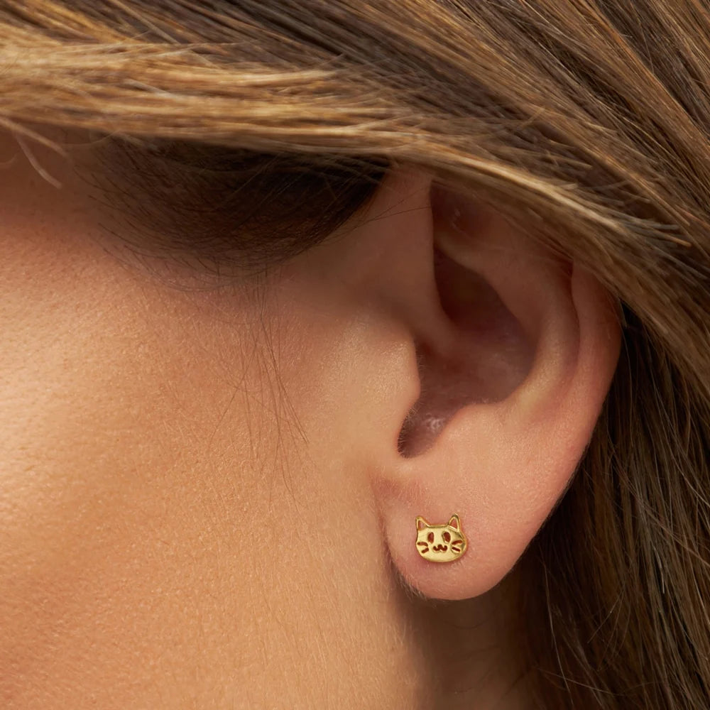 The Cat ørering 1 stk - Gold plated