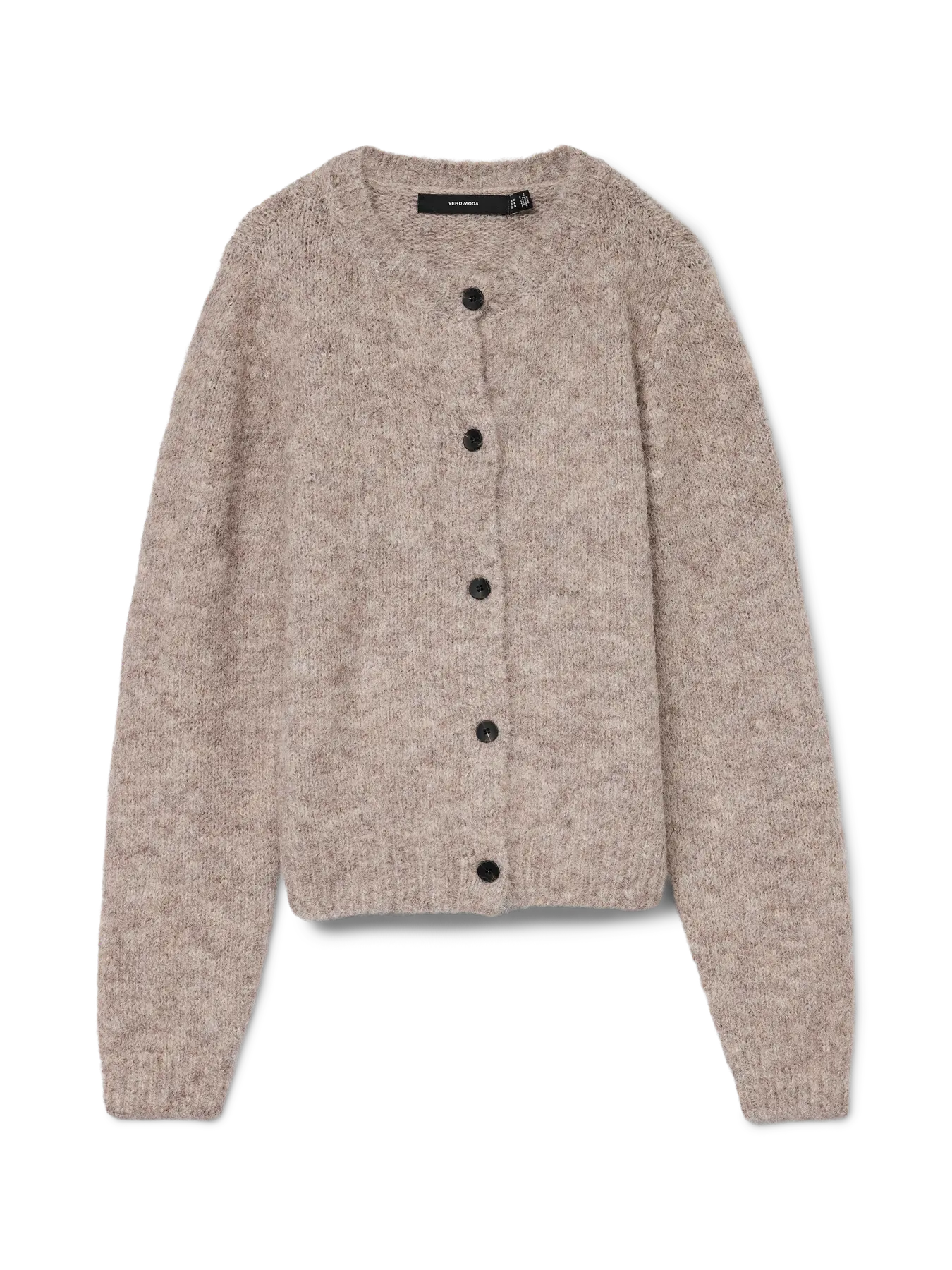 NOVAH BUTTON CARDIGAN - Fossil/Melange