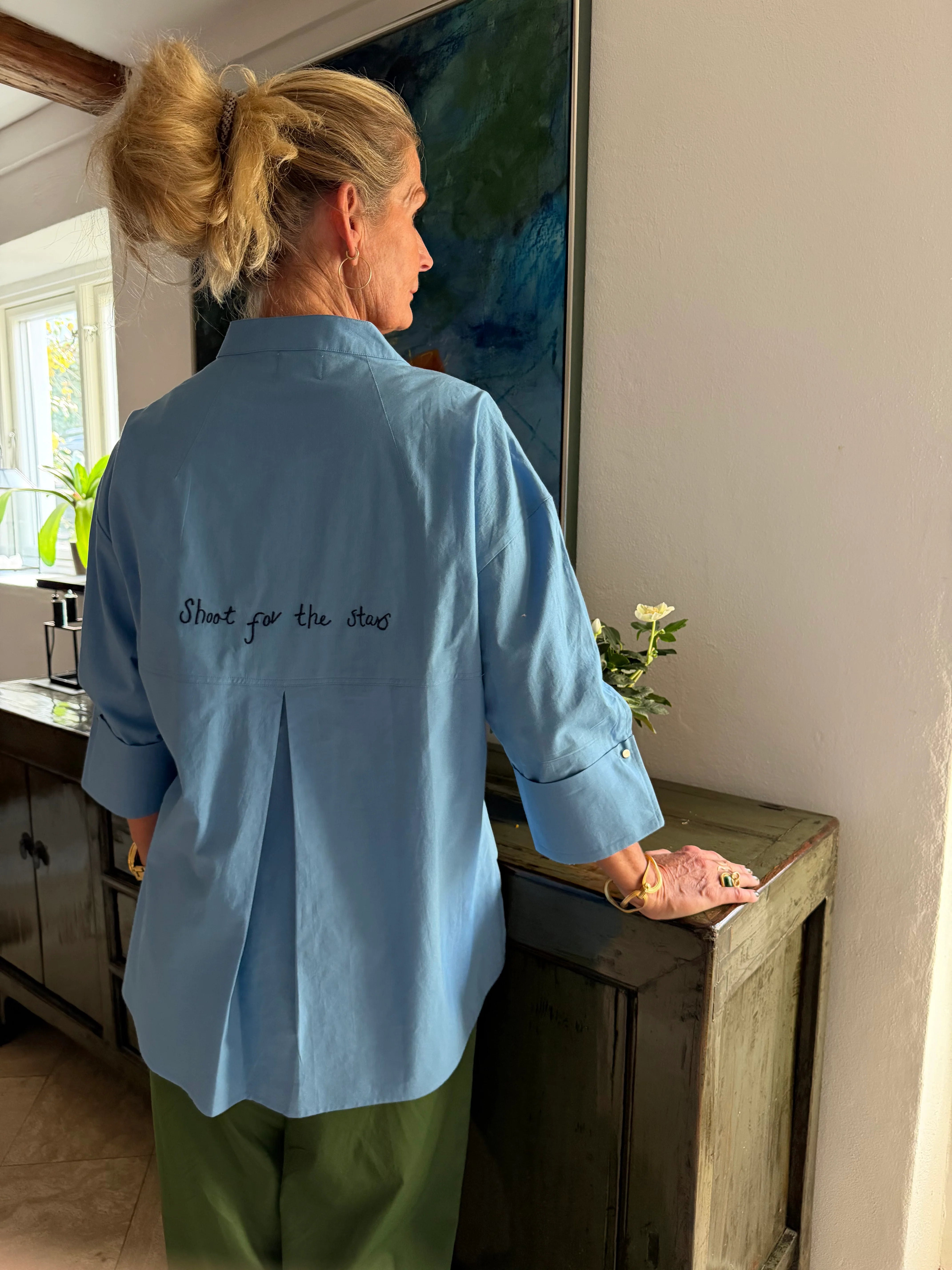 Luna Shirt Shoot For The Stars - Blue with Navy
