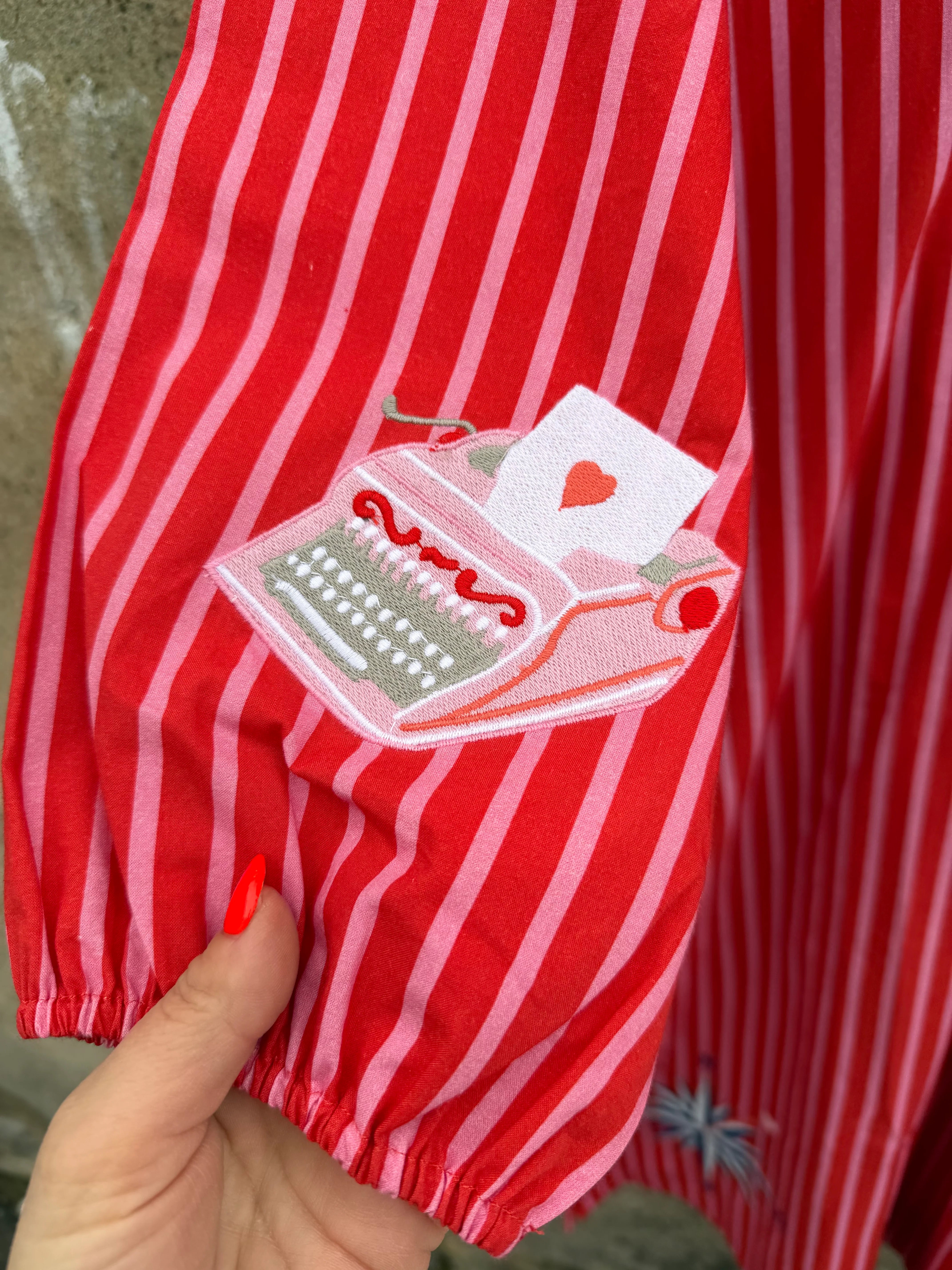 Ulrikke Long Dress - Light Pink/Red