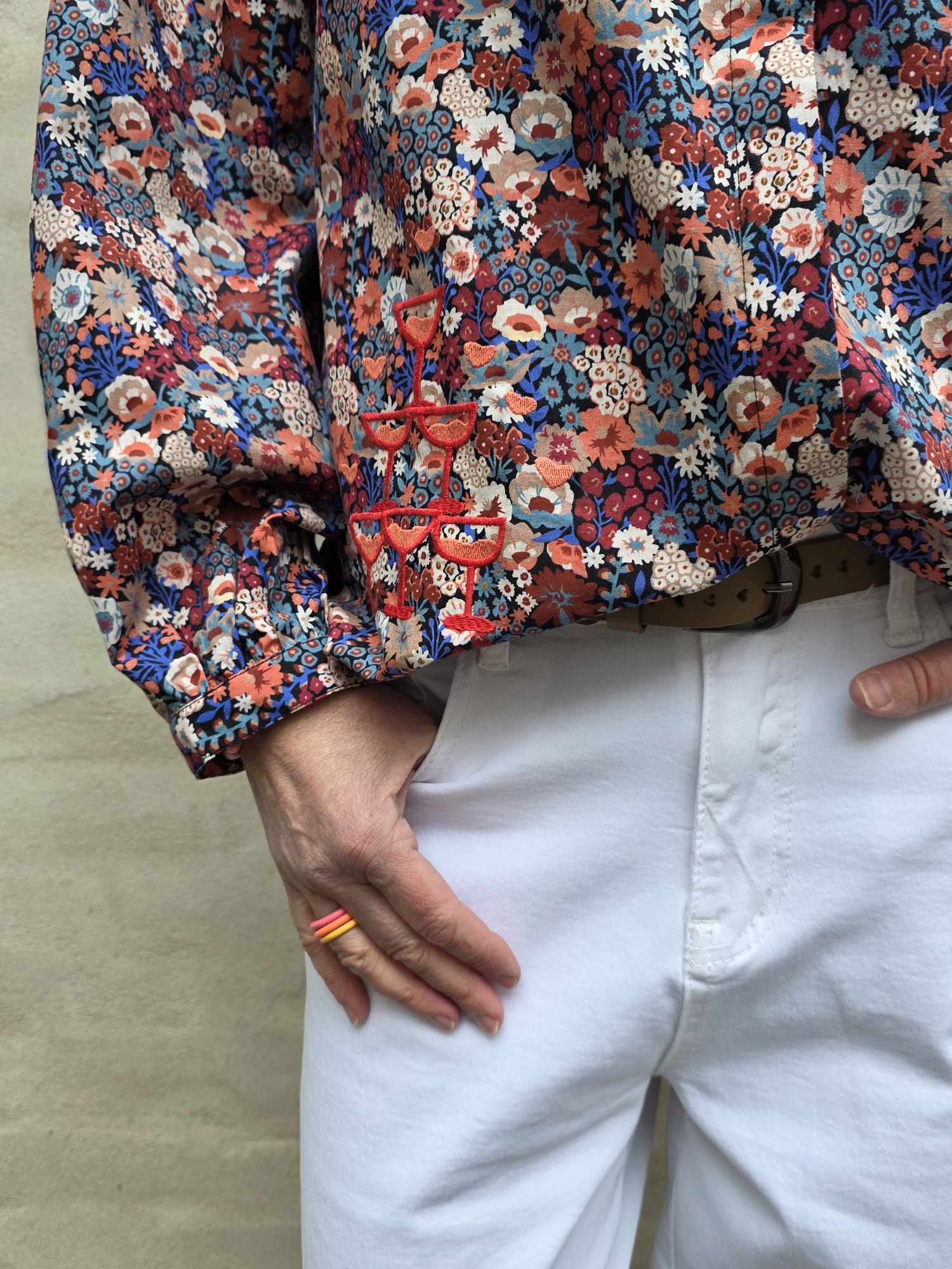 The Champagne Shirt - Flower Print