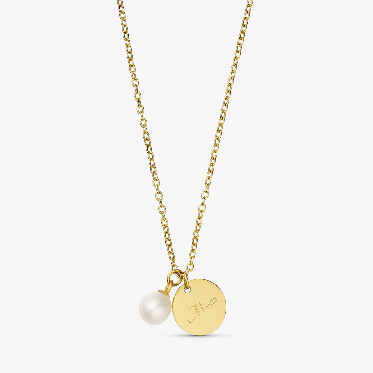 Pearl Necklace - MOM - 18 karat guldbelagt
