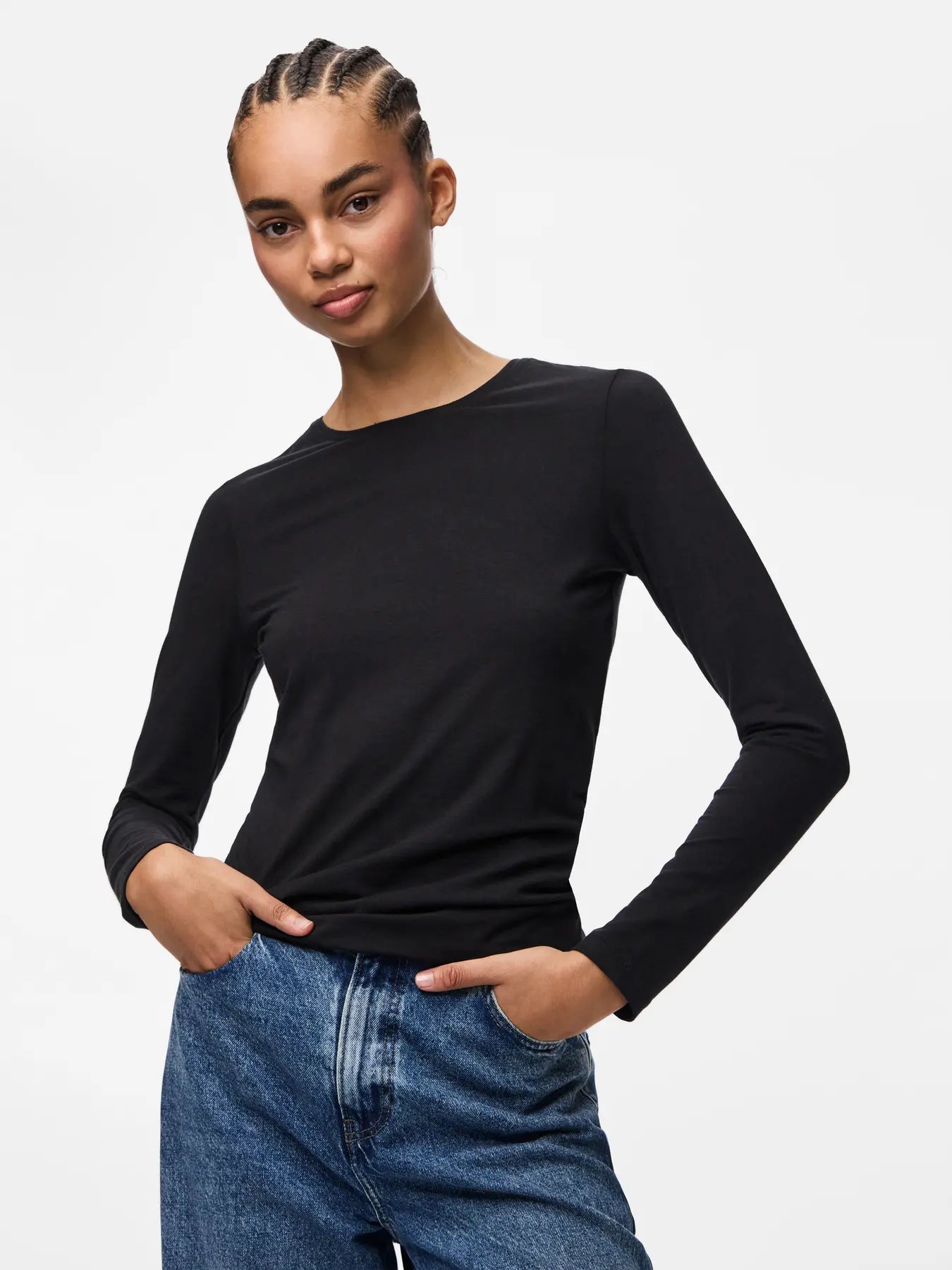 Pieces Sirene LS Tee - Black