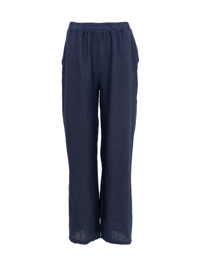 Melina Wide linen pant navy