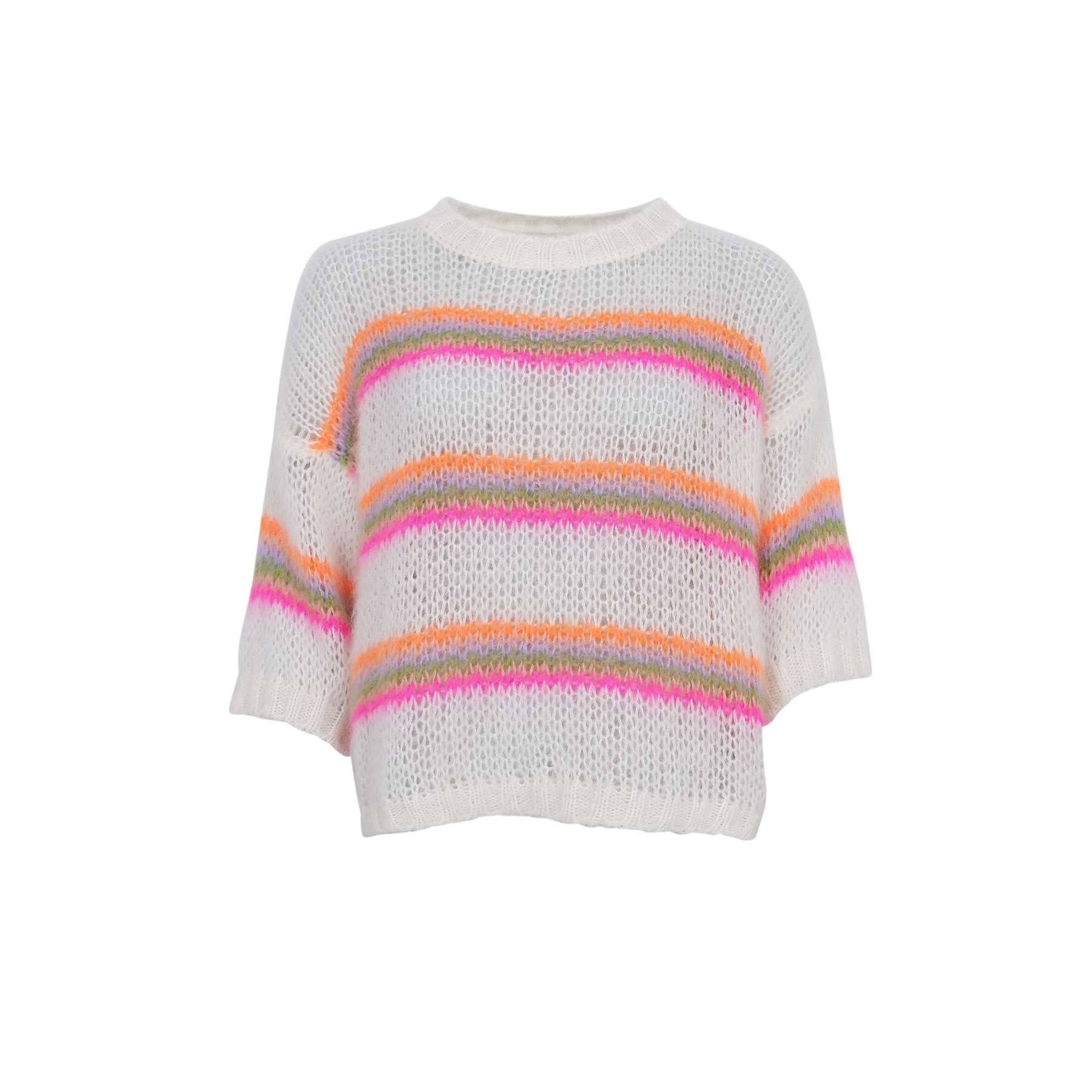 Minna striped jumper white neon