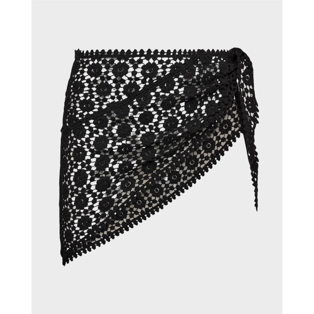 CalinCC Crochet Scarf Skirt - Black