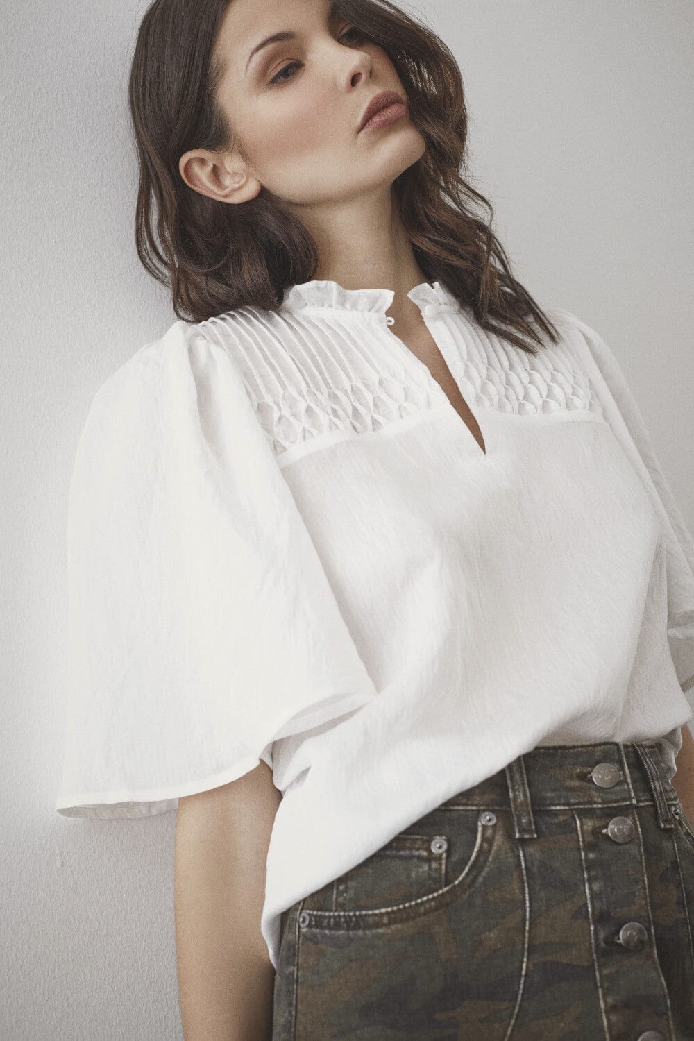 Molly Pintuck Flow Blouse Off White