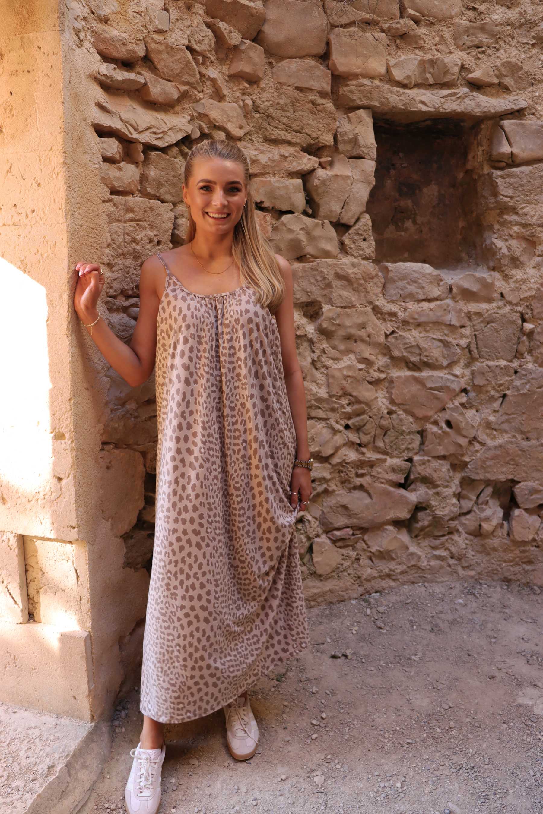 Alma Long Strap Dress - Desert Lux Leo