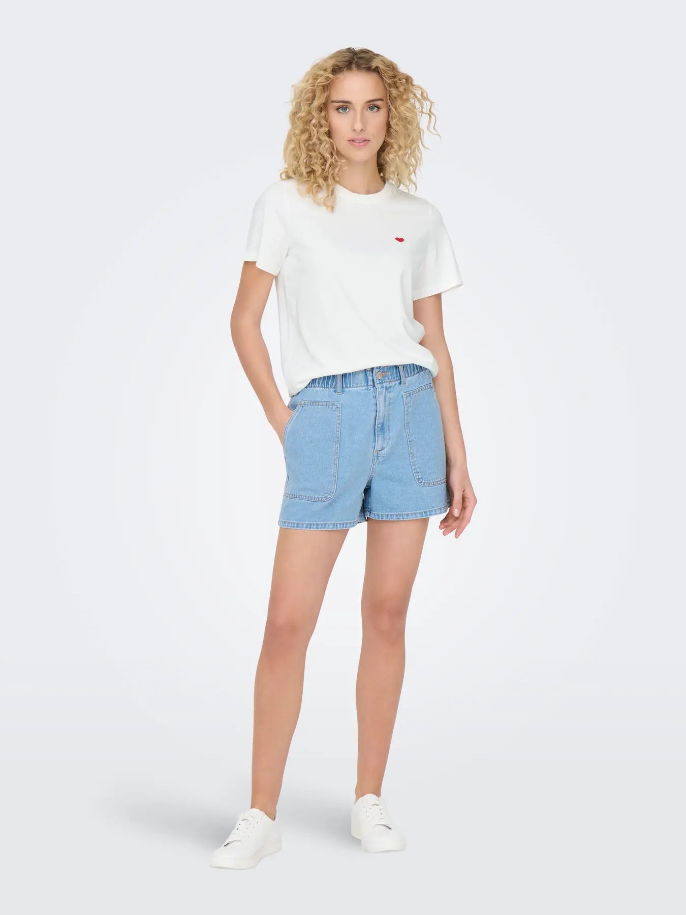 Pisa S/S Print top cloud dancer/bittersweet heart