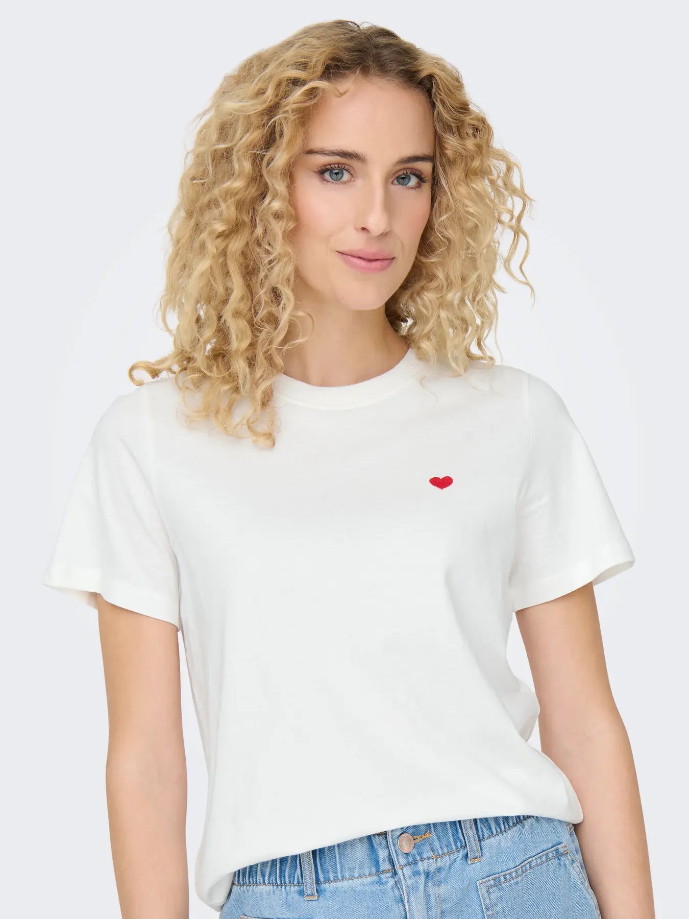 Pisa S/S Print top cloud dancer/bittersweet heart