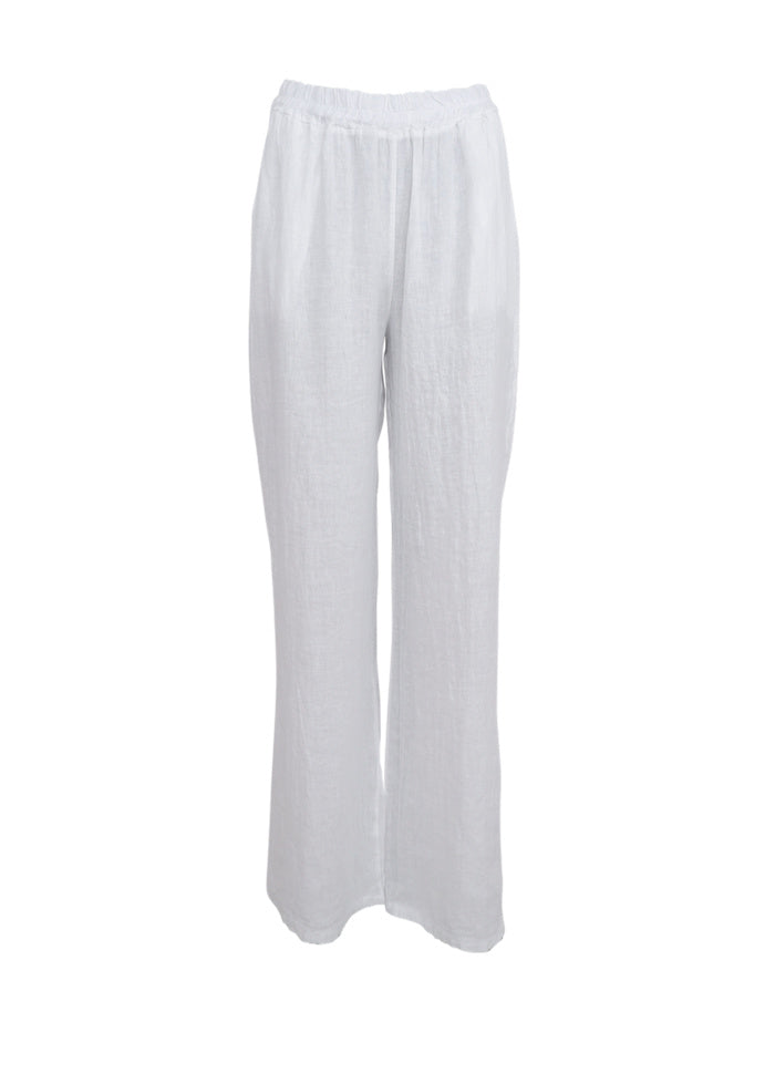 Melina Wide linen pant white