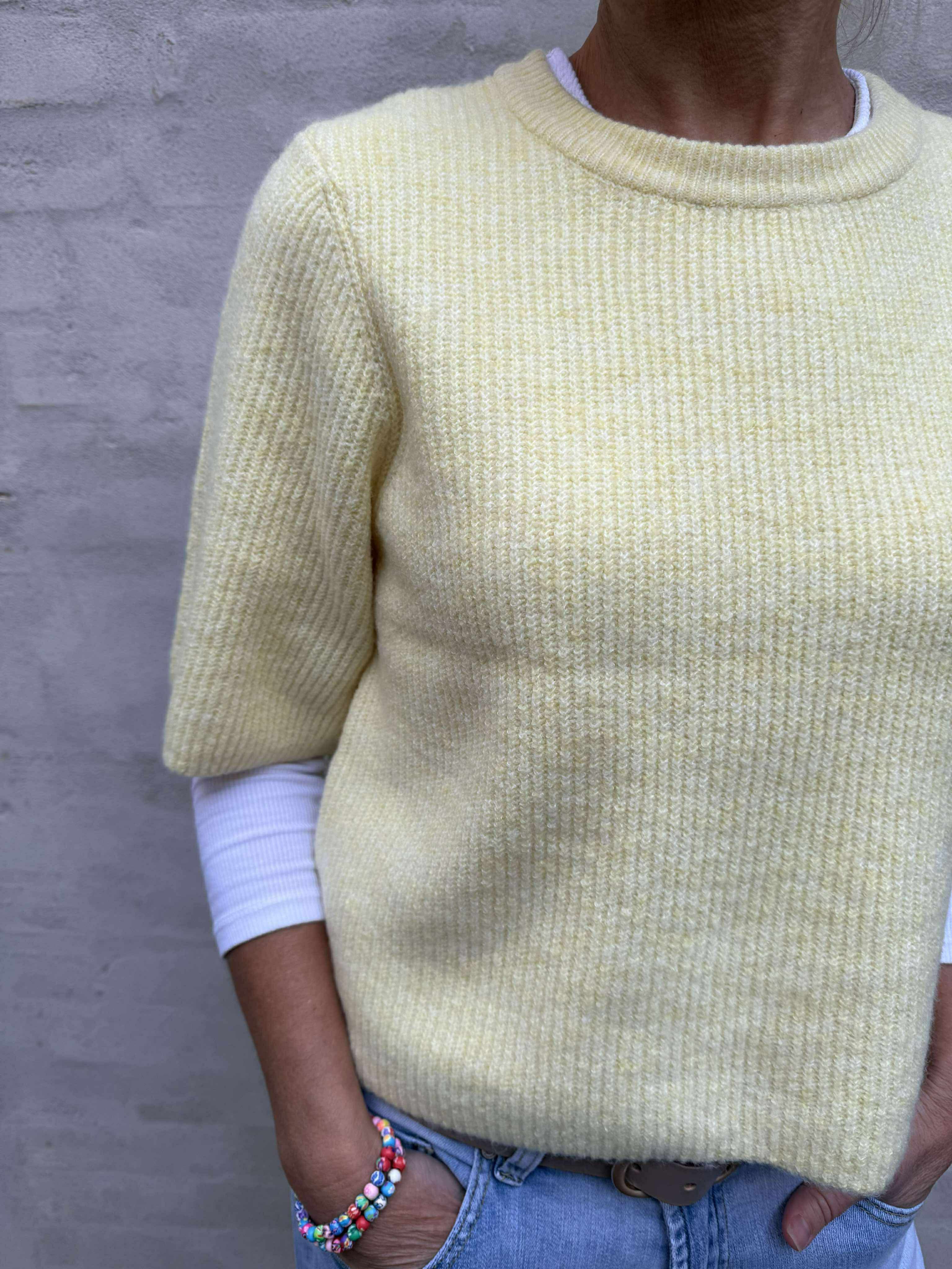 SILLY SS O-NECK KNIT - Pale Banana MELANGE
