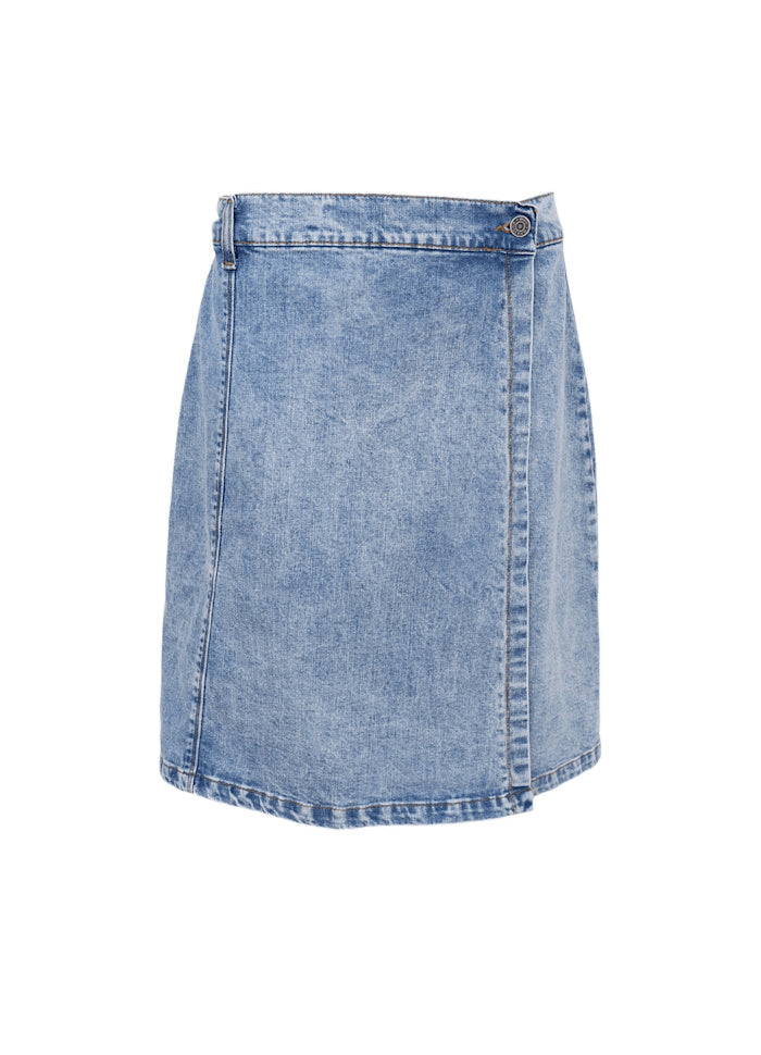 Russel short wrap skirt denim