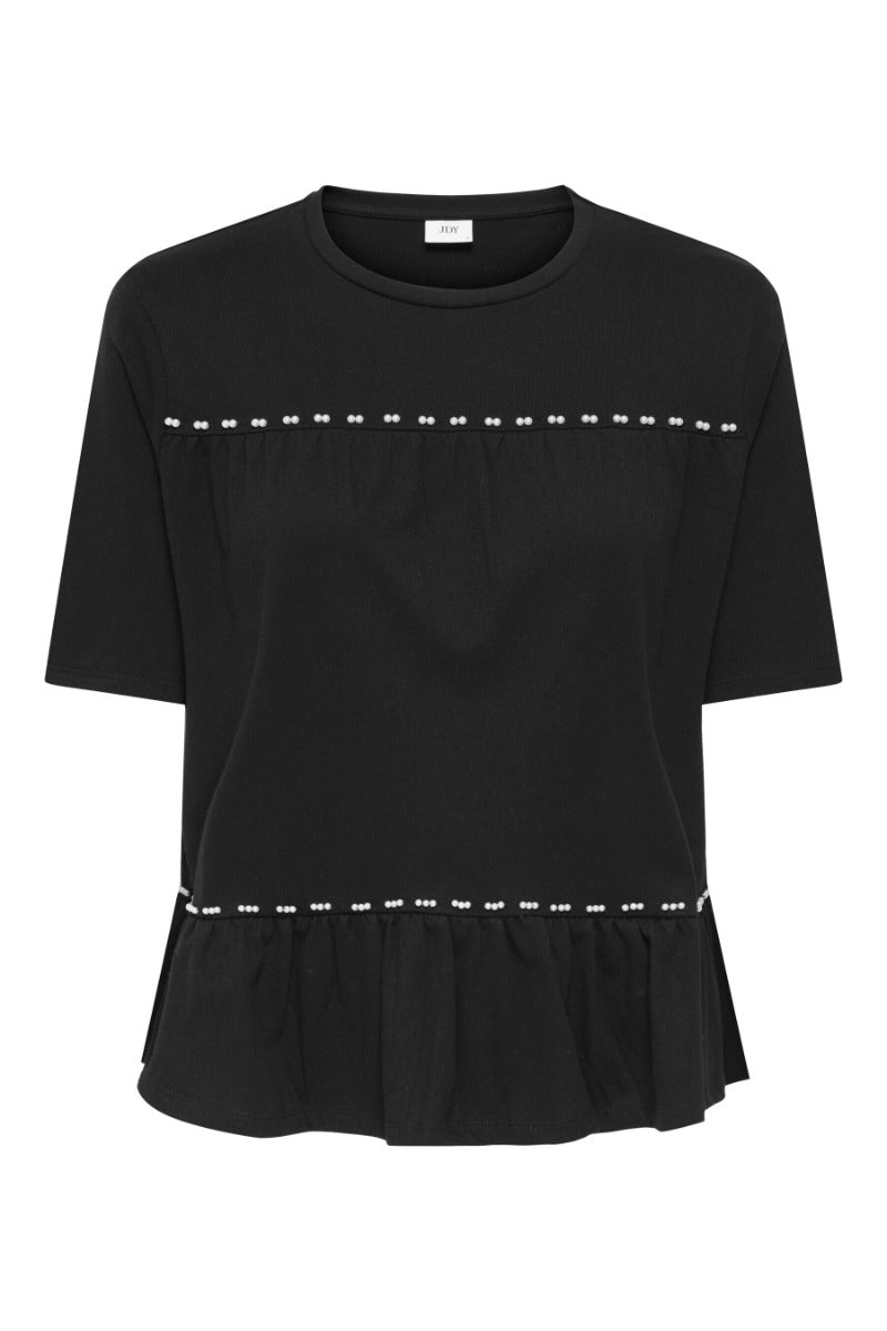 Poula Pearl Top - Black/WHITE PEARL