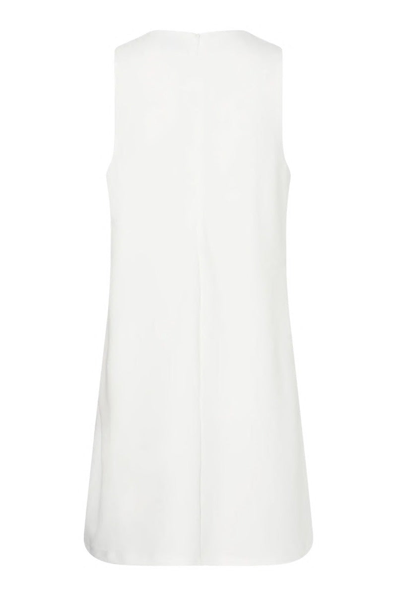 Josella O-Neck Short Dress - Bright White