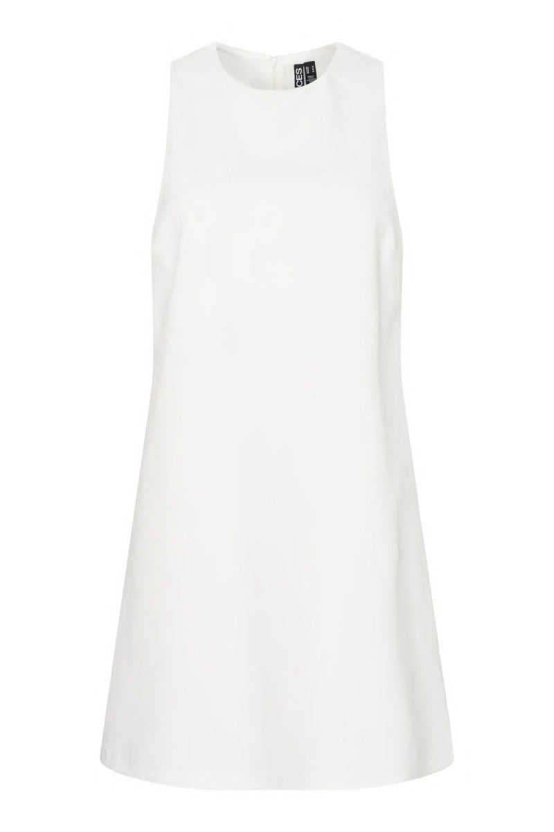 Josella O-Neck Short Dress - Bright White