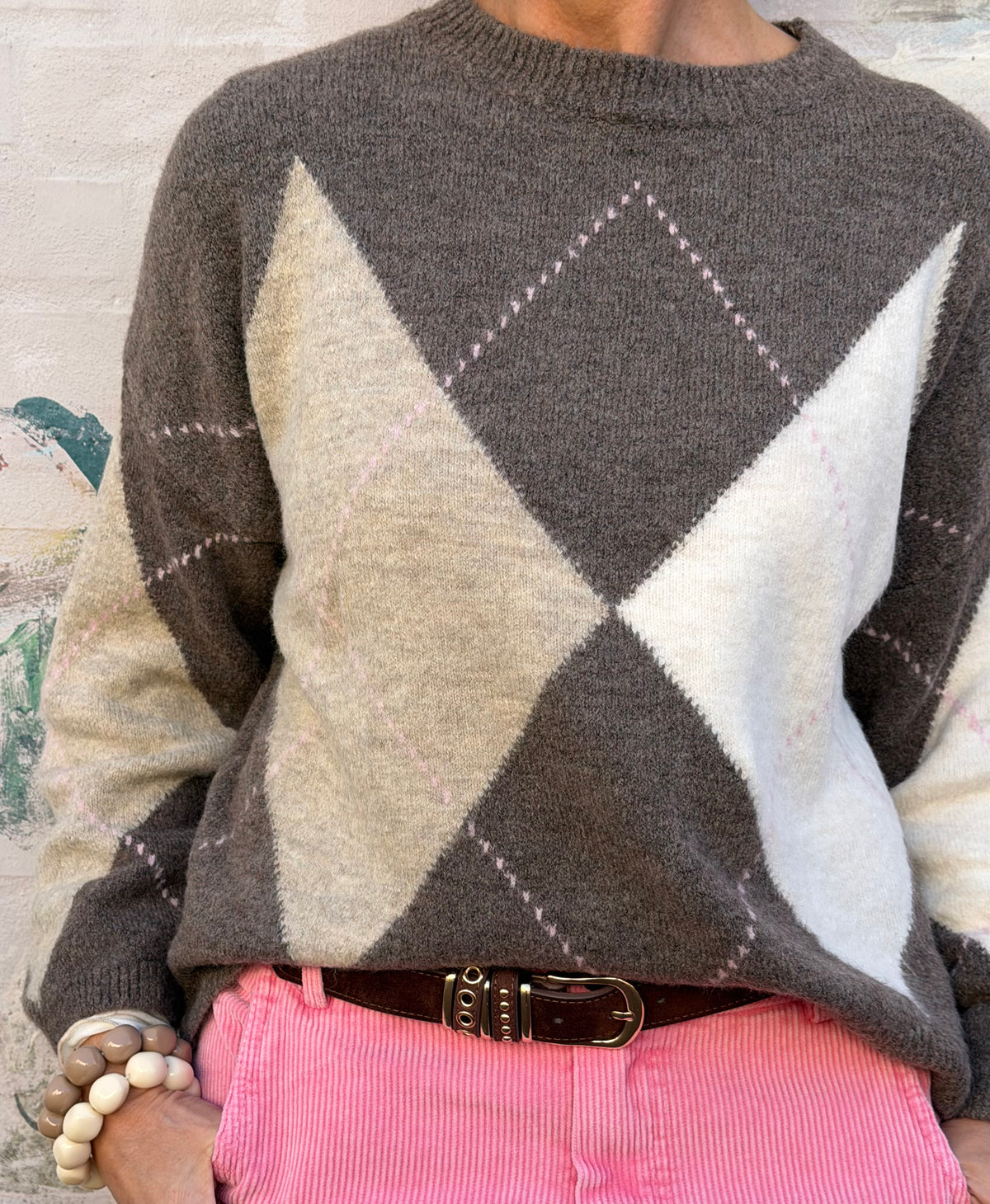 Harline Knit - Brown/Beige/Off White